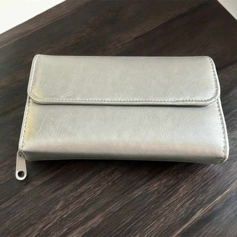 Forever 21 Silver Metallic Bifold Wallet